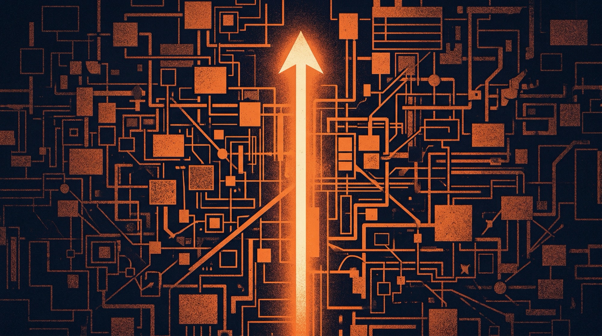 插图4：一道光切穿复杂组织架构，露出简单路径