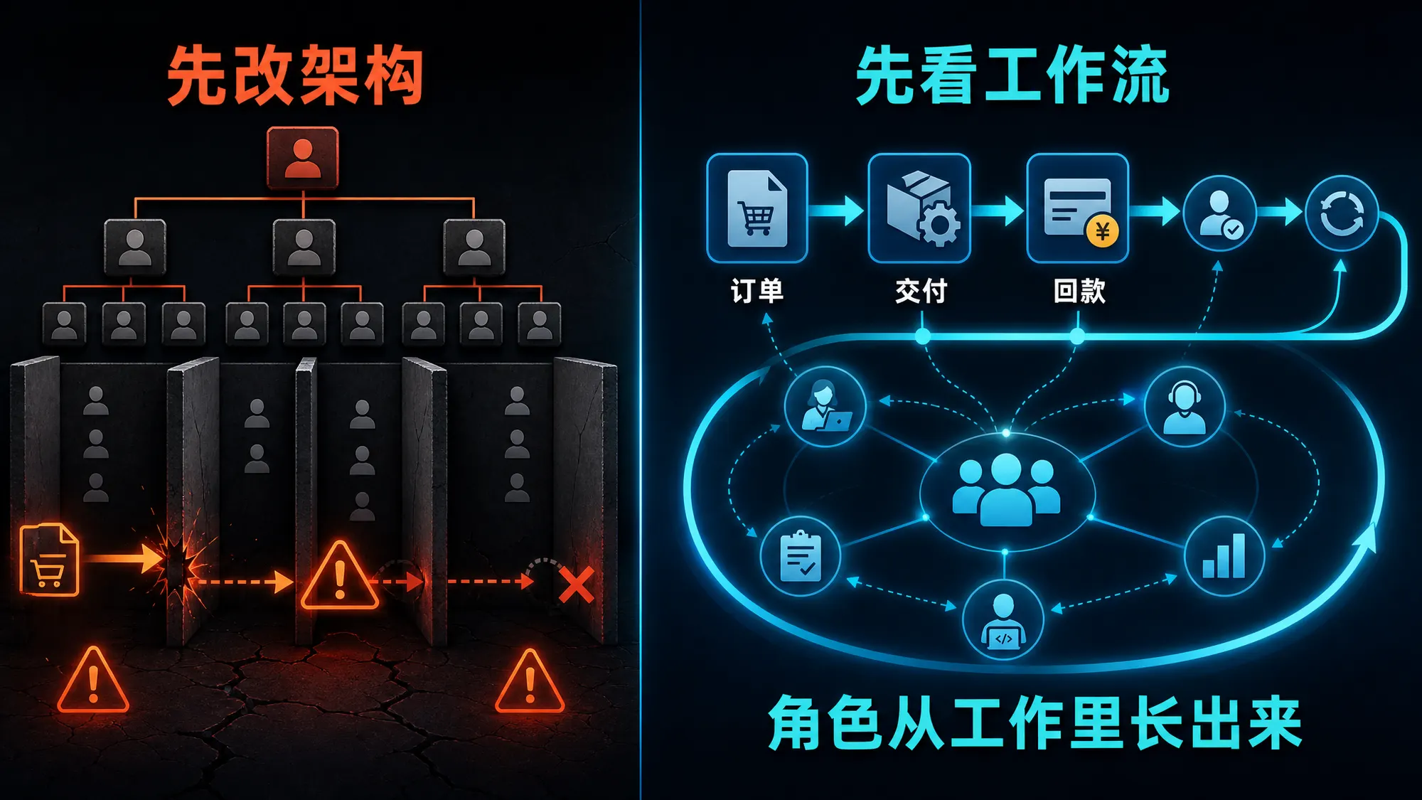 先看工作流，再决定架构和角色