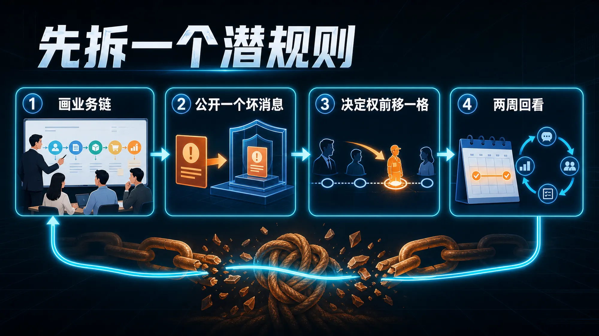 三步动作和两周复盘，先拆掉一个潜规则